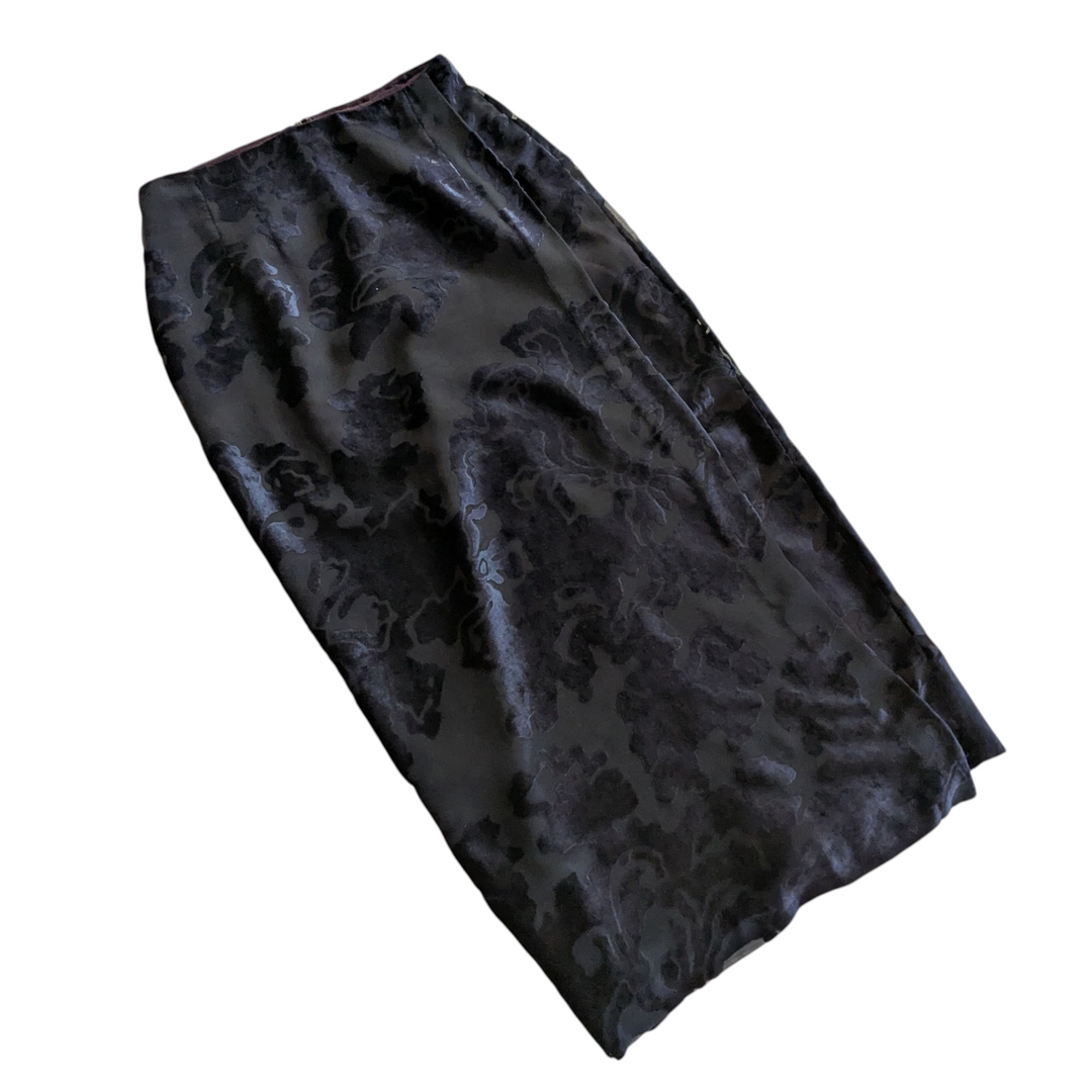 Rafaella Vintage Burn Out Velvet Maxi Skirt Size 8
