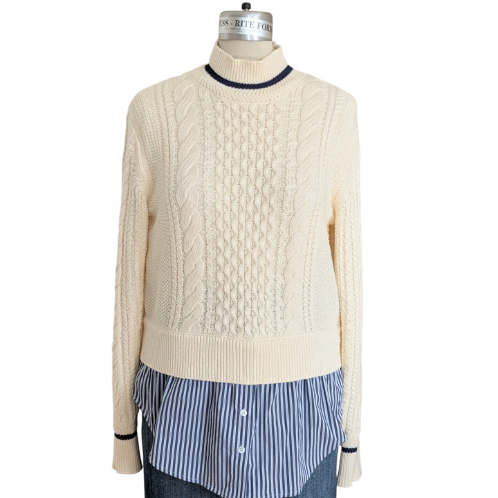 Veronica Beard Fritz Mixed Media Sweater Size Large