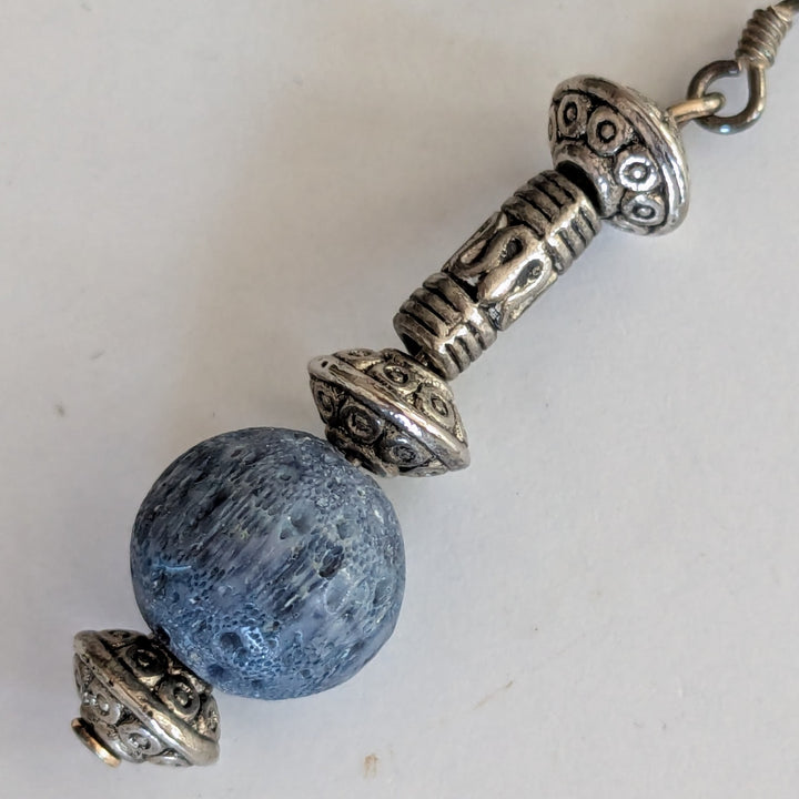 Silver and Blue Drop Silver Earrings