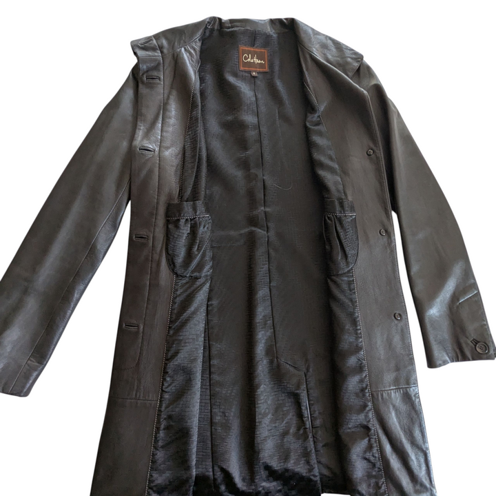 Cole Haan Leather Coat Size Small