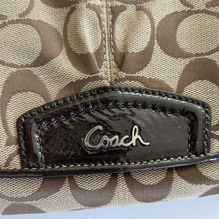 Coach Signature Logo Canvas Wristlet