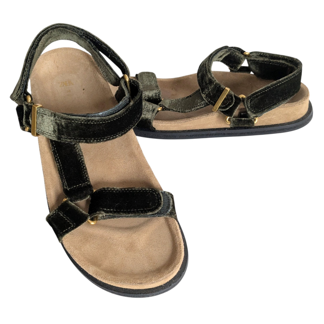 Zara Velvet Strap Sandals Size 38