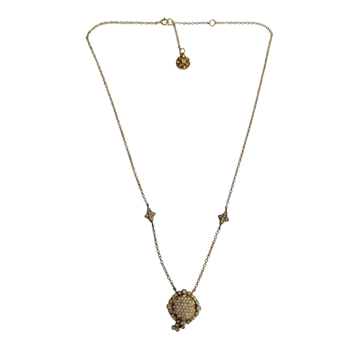 Freida Rothman Gold and Crystal Necklace