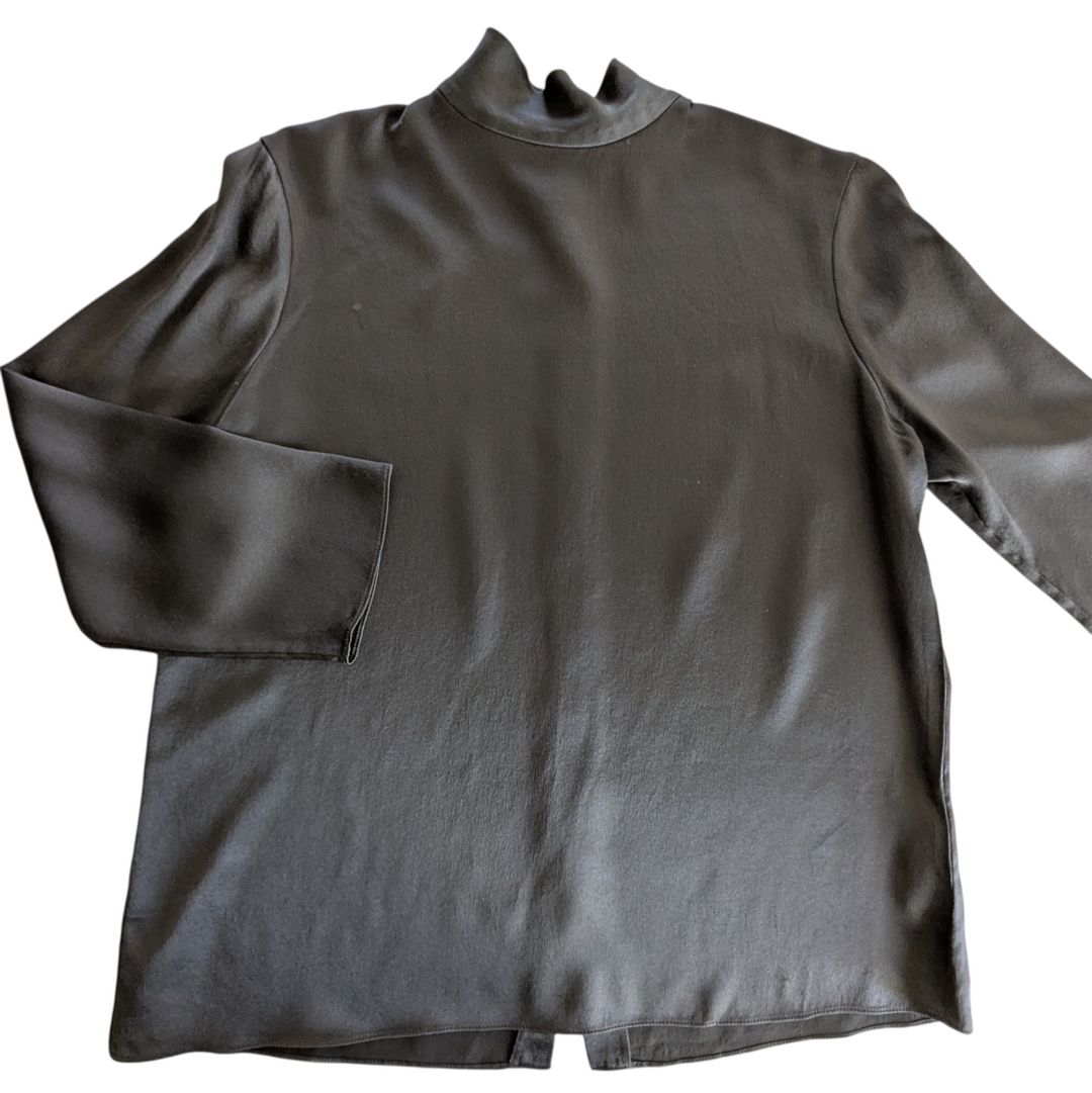 Vince Grey Silk Blouse Size XS