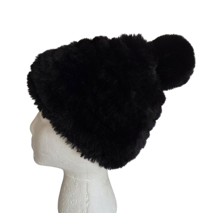 Black Faux Fur Hat