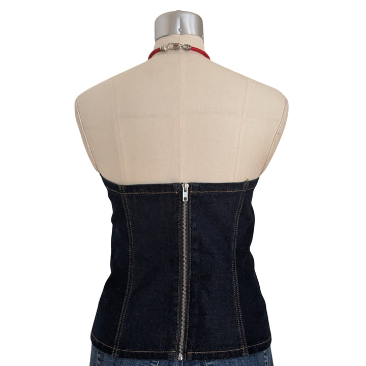 Charcoal Denim Corset Size Large NWT