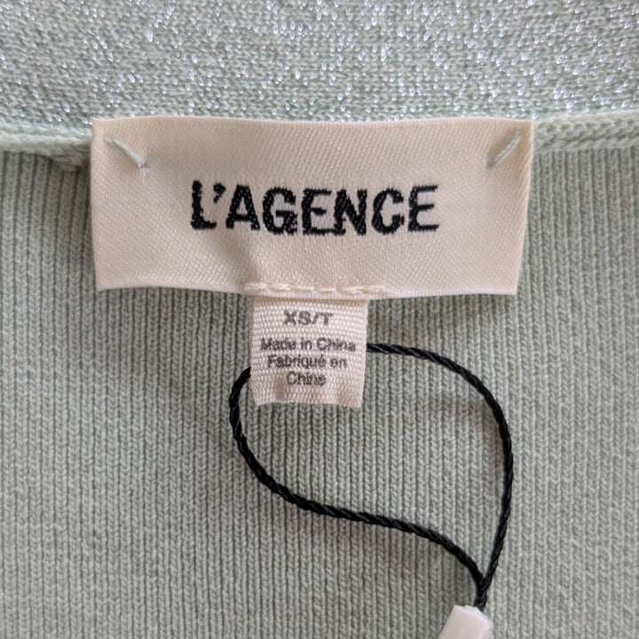 L'Agence  Taya Cropped Cardigan Mint Green