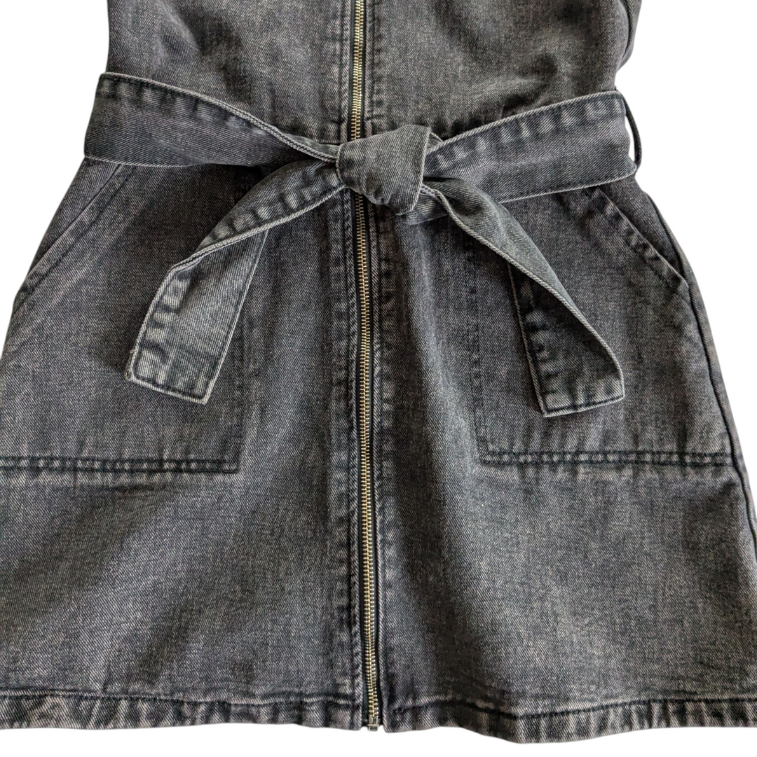 White Fox Black Denim Dress Size Medium