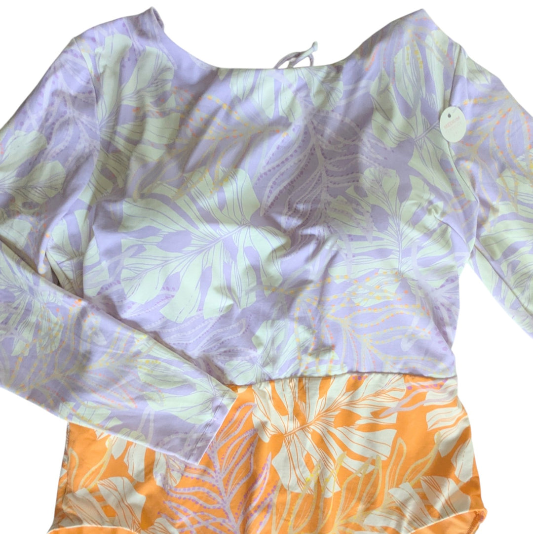 Calia Palms Lavender Long Sleeve Swimsuit Size 16 NWT