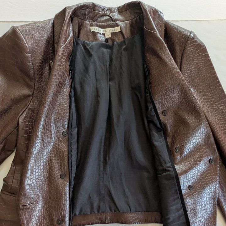 Veronica Beard Cooke Dickey Blazer Vegan Leather