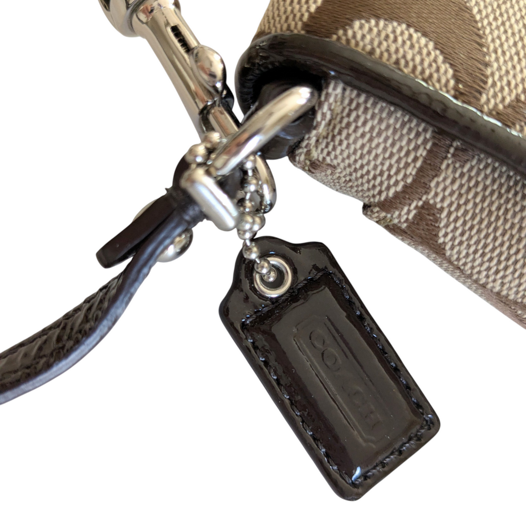 Coach Signature Logo Canvas Wristlet