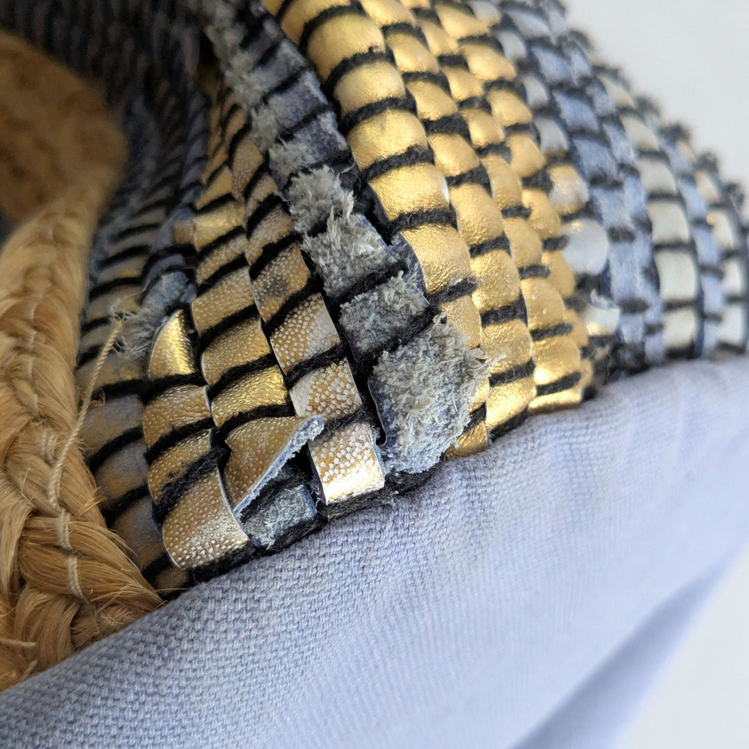 Woven Suede and Rope Tote Bag