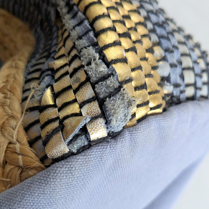 Woven Suede and Rope Tote Bag