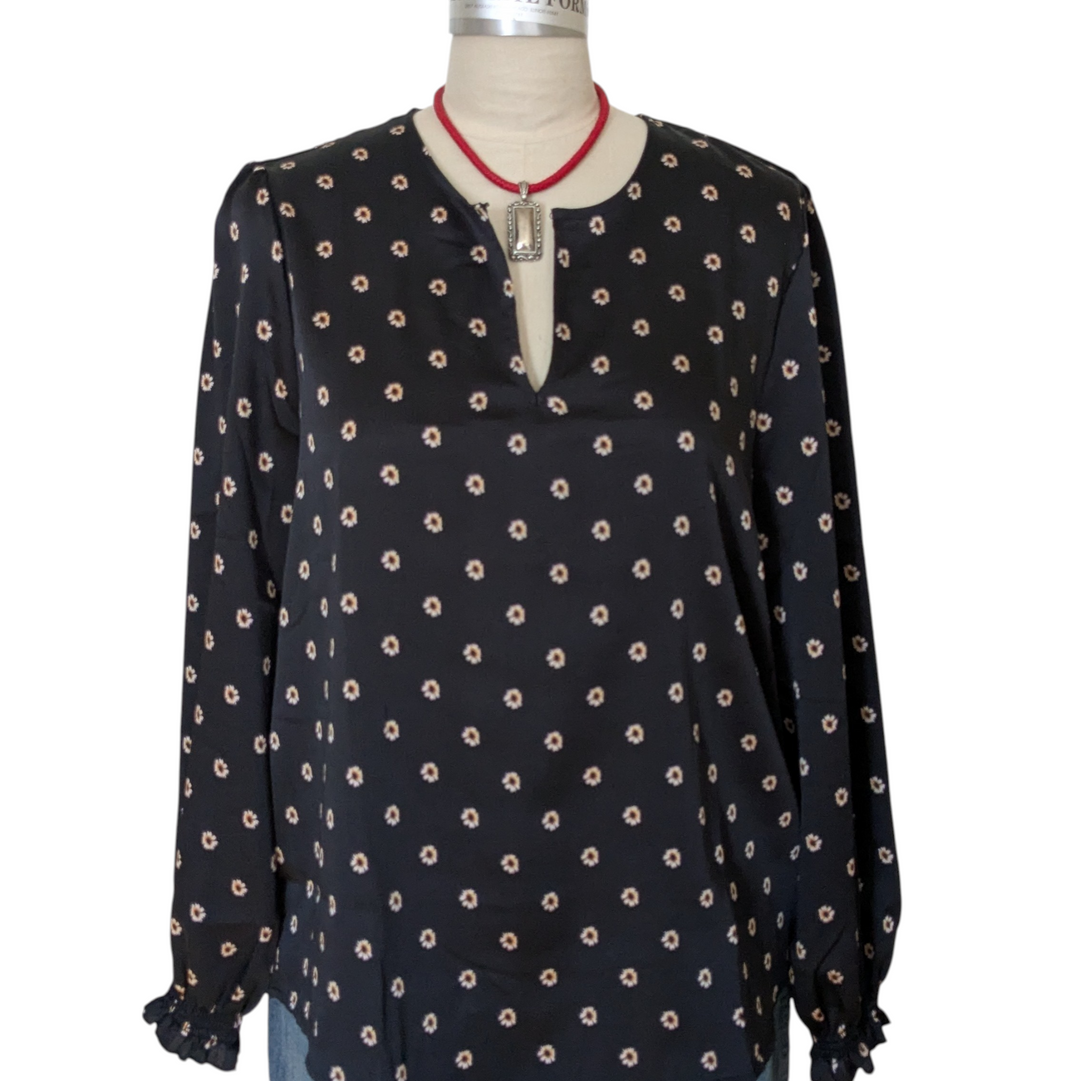 Ted Baker Black Print Top Size Large