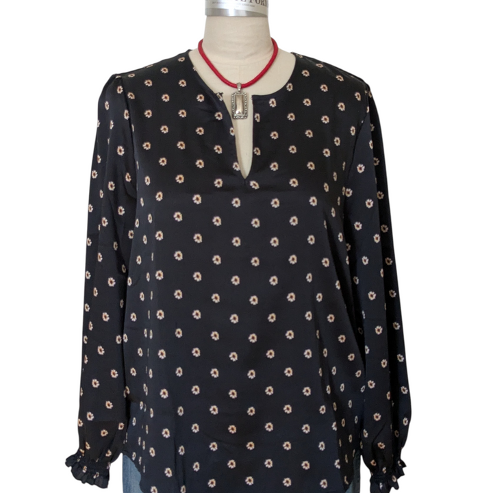 Ted Baker Black Print Top Size Large