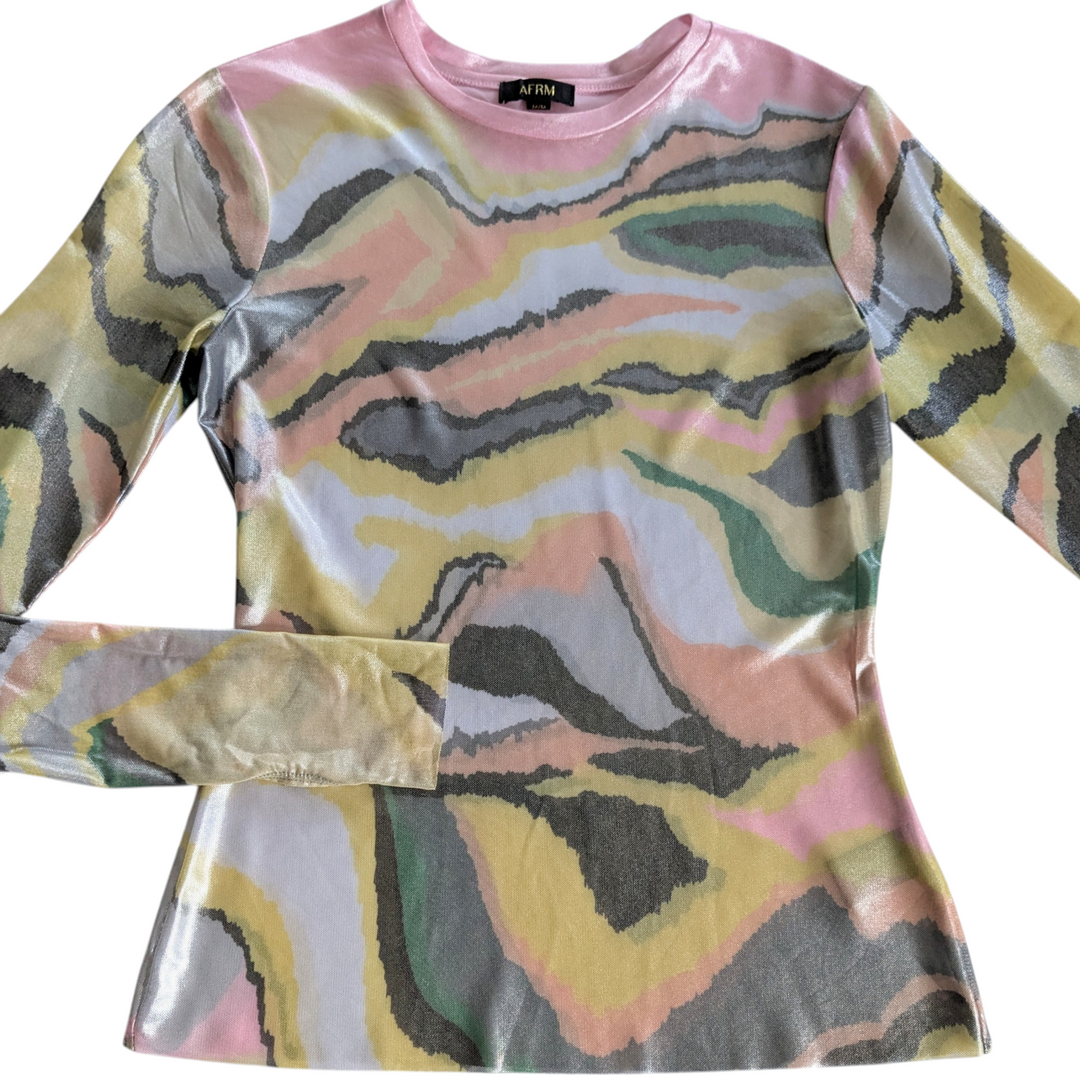 AFRM Kaylee Foil Print Top Size Medium