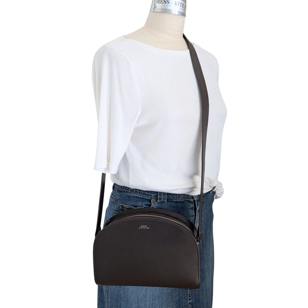 A.P.C. Leather Demi Lune Bag