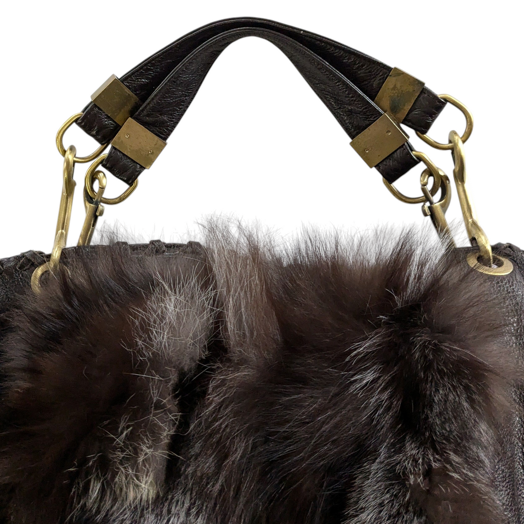 Sondra Roberts Faux Fur Hobo Bag