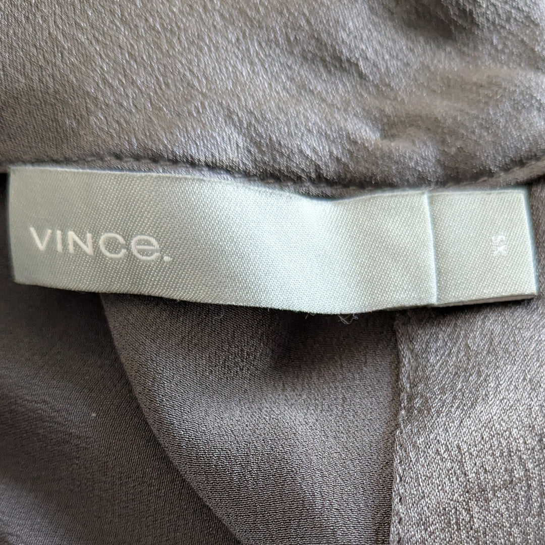 Vince Grey Silk Blouse Size XS