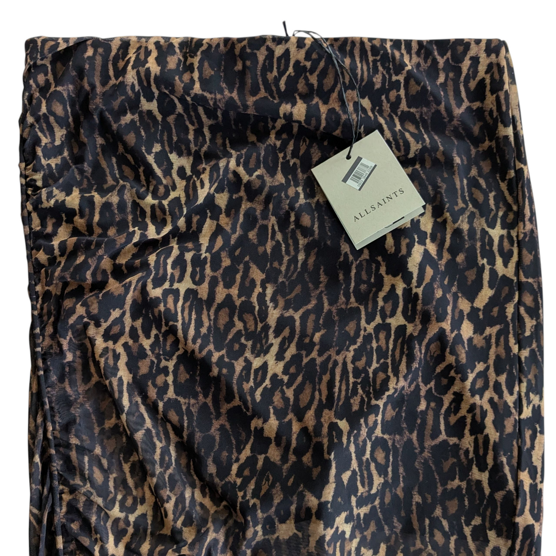 All Saints Nora Animal Print Skirt Size 10 NWT