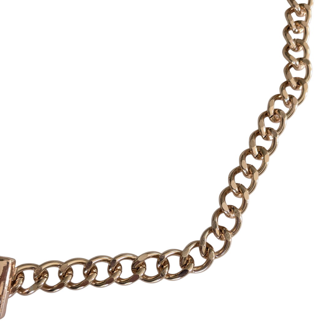 Rose Gold Tone Chain Belt One Size