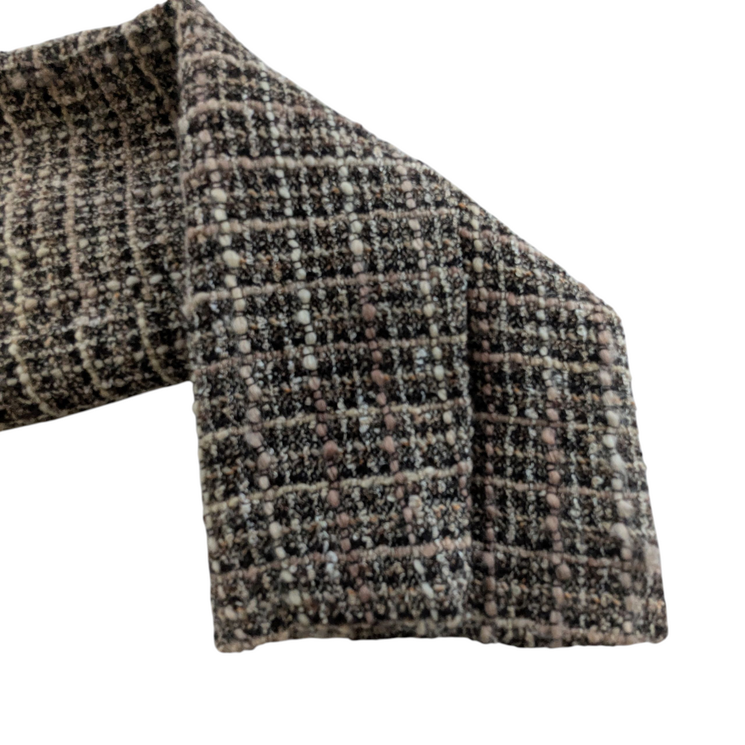 Alberto Makali Tweed Coat with Fur Trim Size 2