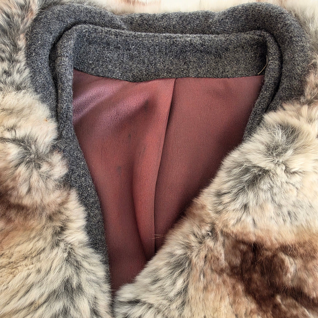 Youthcraft Vintage Wool Coat with Fur Trim Size XS