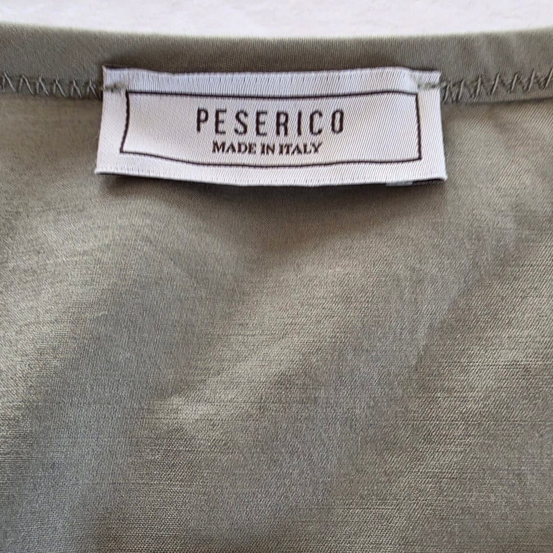 Peserico Cap Sleeve Stretch Cotton Midi Dress Size 48
