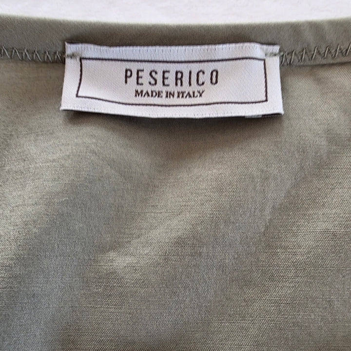 Peserico Cap Sleeve Stretch Cotton Midi Dress Size 48