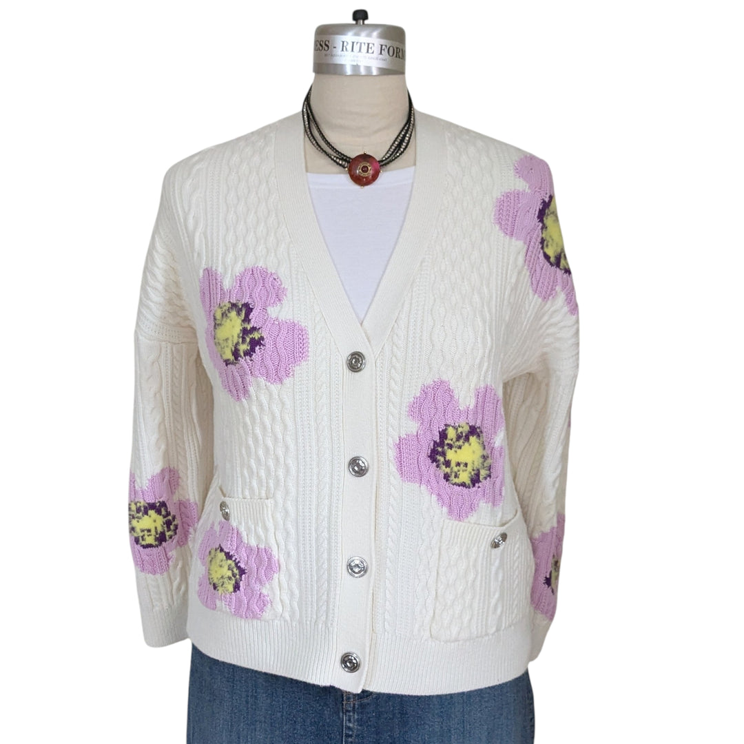 Maje Moflow Floral Cardigan Size Medium