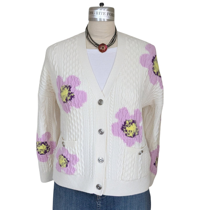 Maje Moflow Floral Cardigan Size Medium