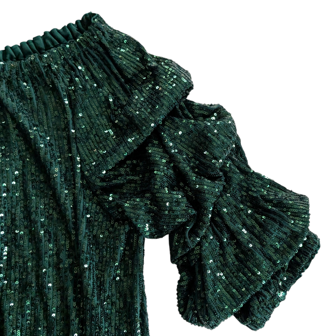Cece Green Sequin Top Size Medium