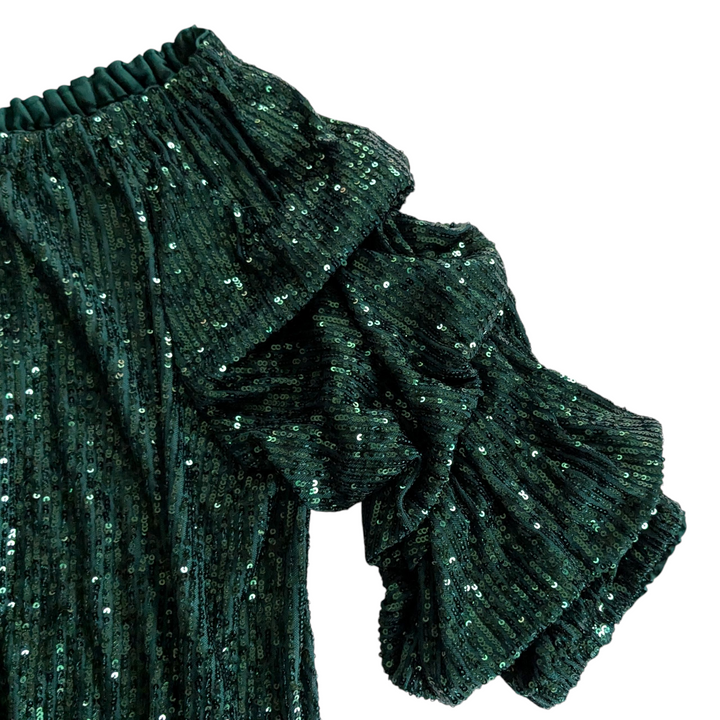 Cece Green Sequin Top Size Medium