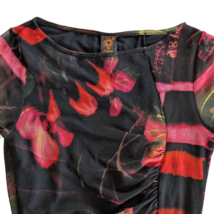 Jean Paul Gautier Soleil Floral Mesh Dress Size Small