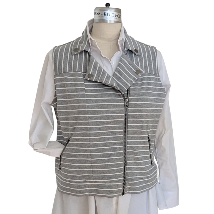 209WST38 Striped Moto Vest Size Large