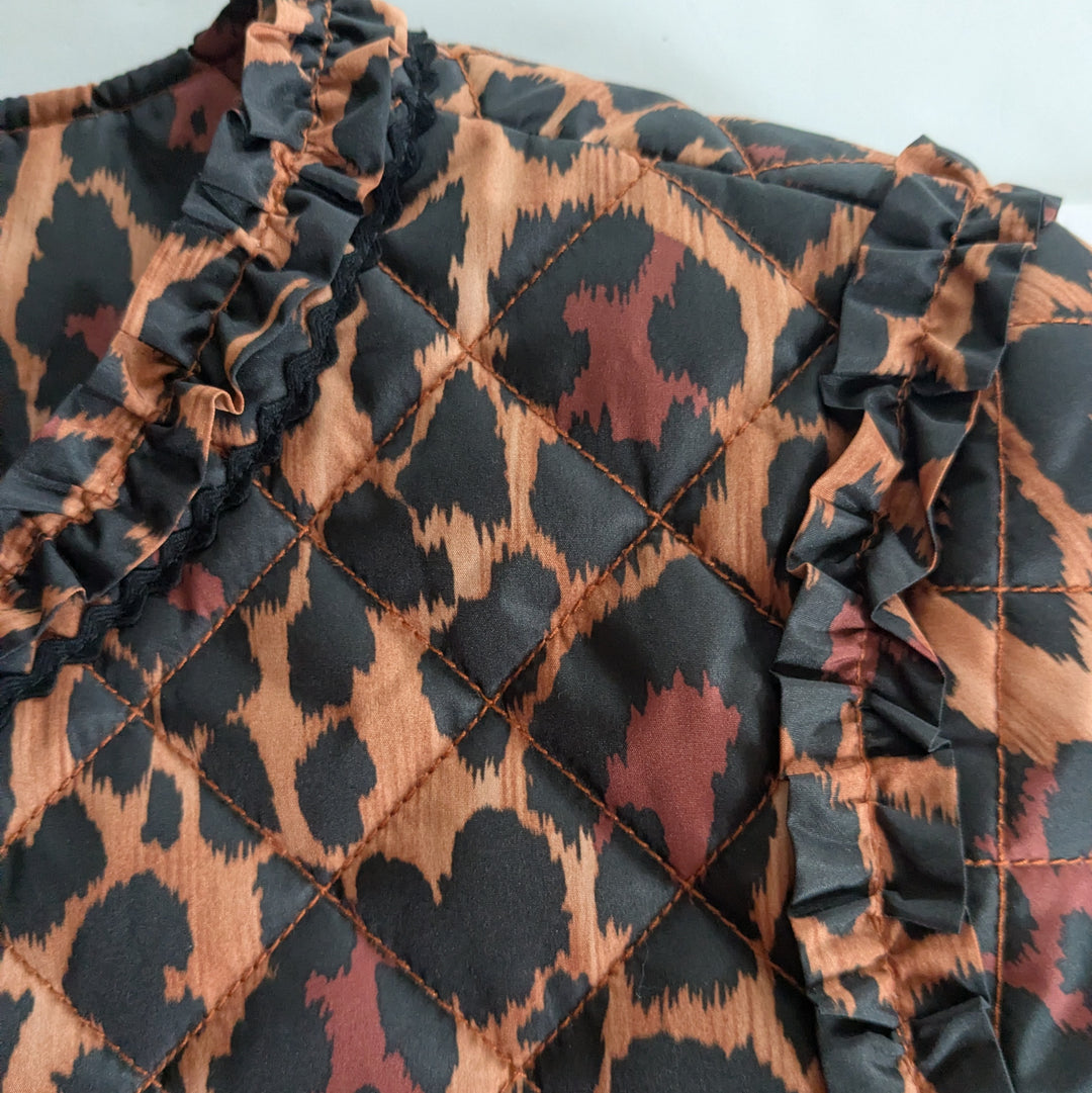 J. Crew Animal Print Puffer Lady Jacket Size 10