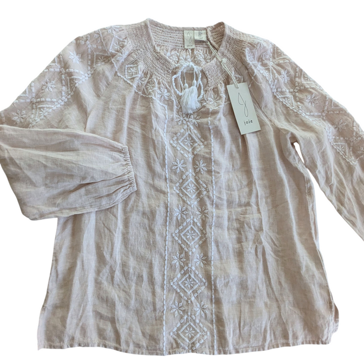 Joie Linen Peasant Top Size Small