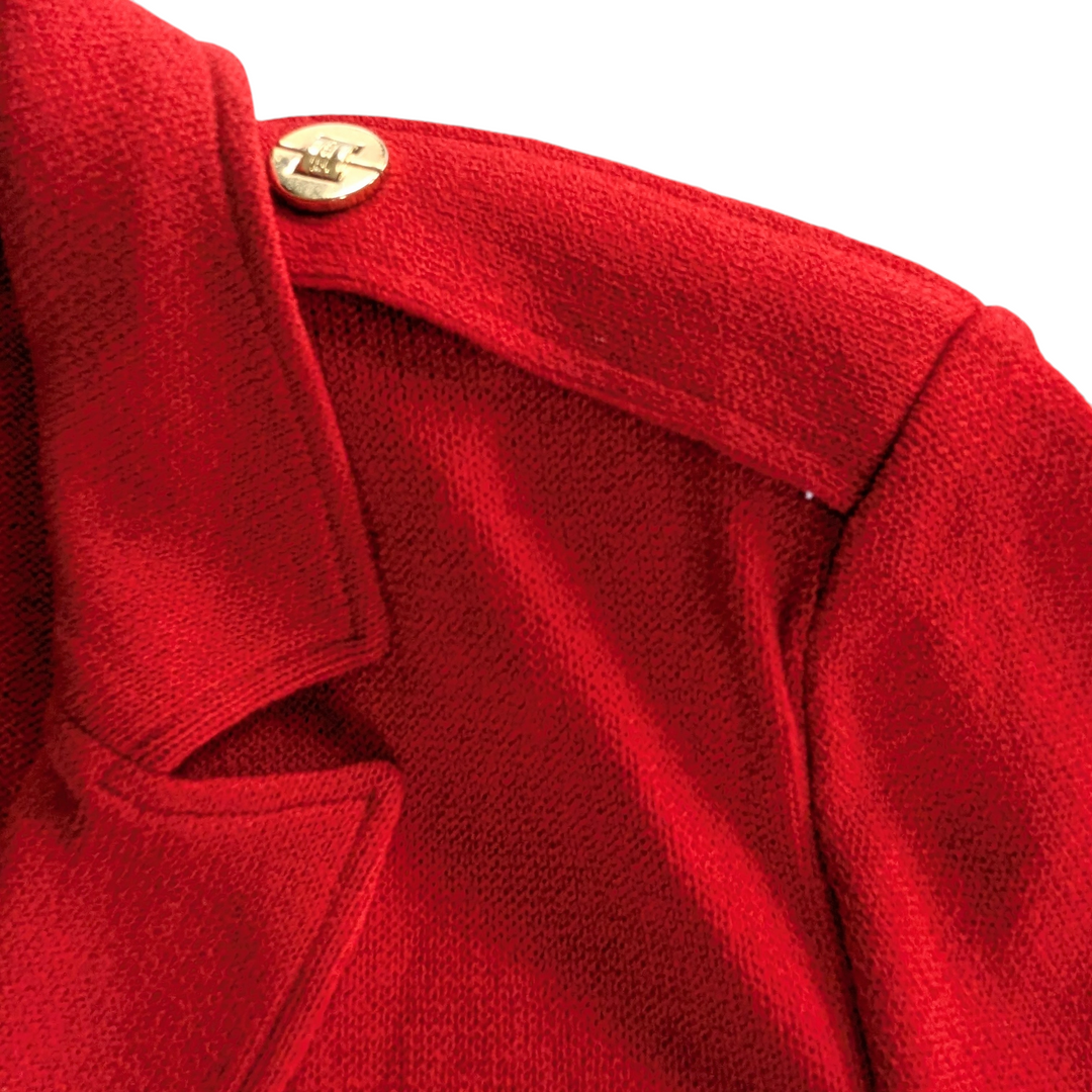 St John Red Knit Blazer Size 14