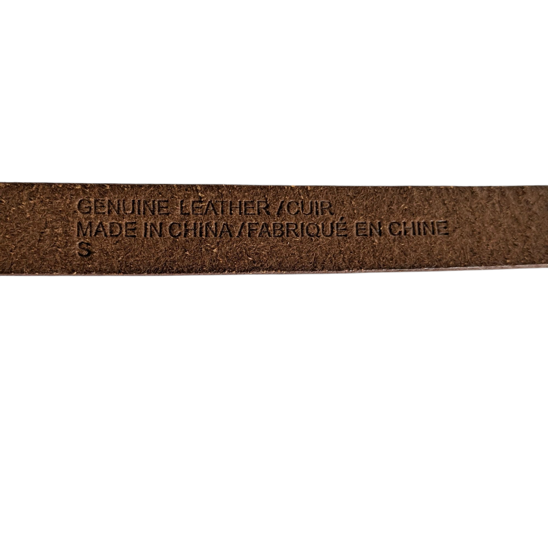 Leather Belt with Flower Accent Size Small