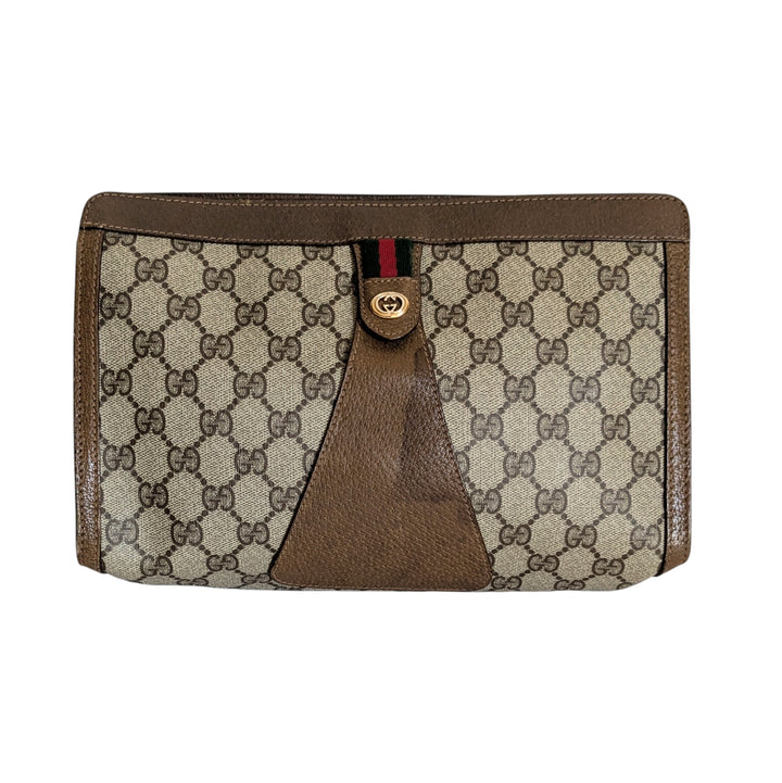Gucci GG Supreme Sherry Line Vintage Clutch