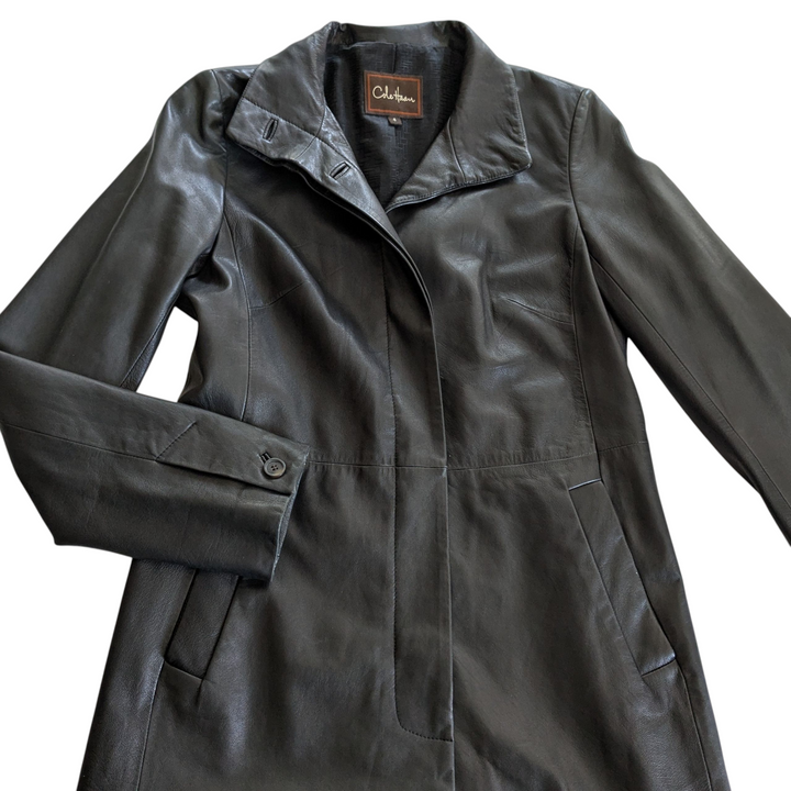Cole Haan Leather Coat Size Small