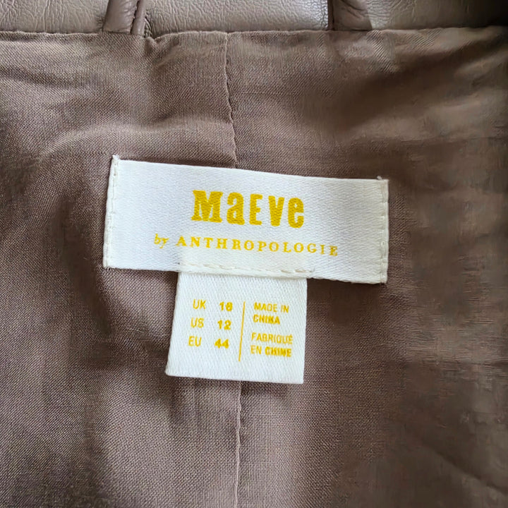Anthropologie Maeve Faux Leather Blazer Size 12