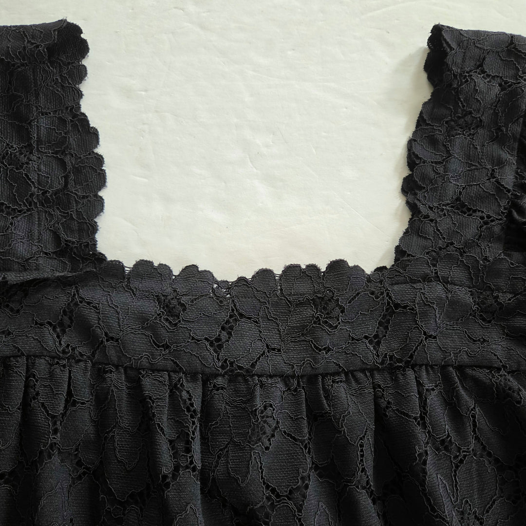 Loeffler Randall Black Lace Top Size Medium