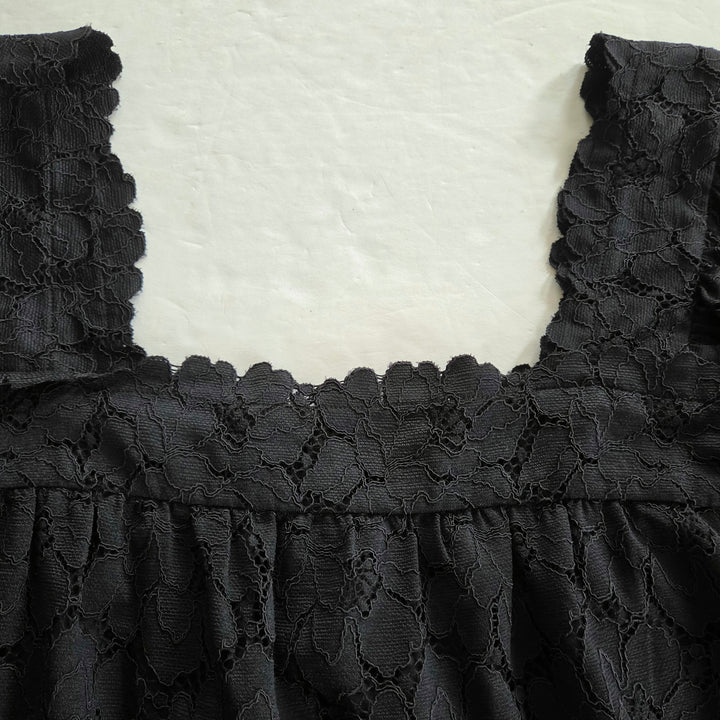 Loeffler Randall Black Lace Top Size Medium
