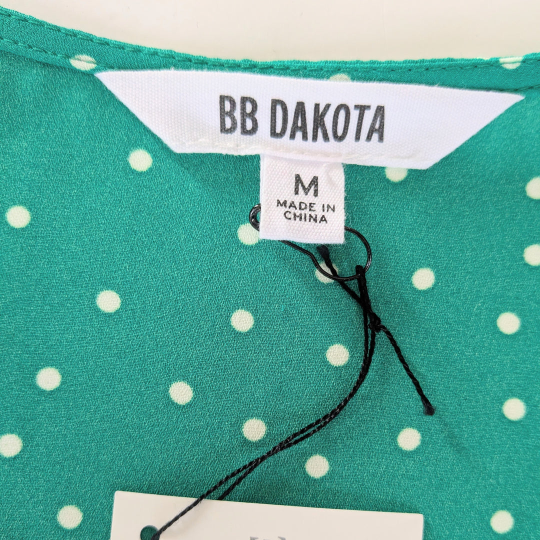 BB Dakota Polka Dot Wrap Top Size Medium NWT