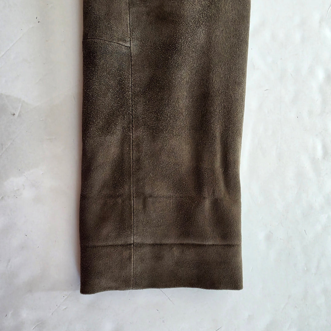 Eileen Fisher Green Suede Jacket Size LP