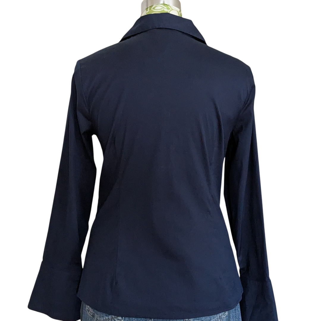 White House Black Market Navy Shirt Size 10