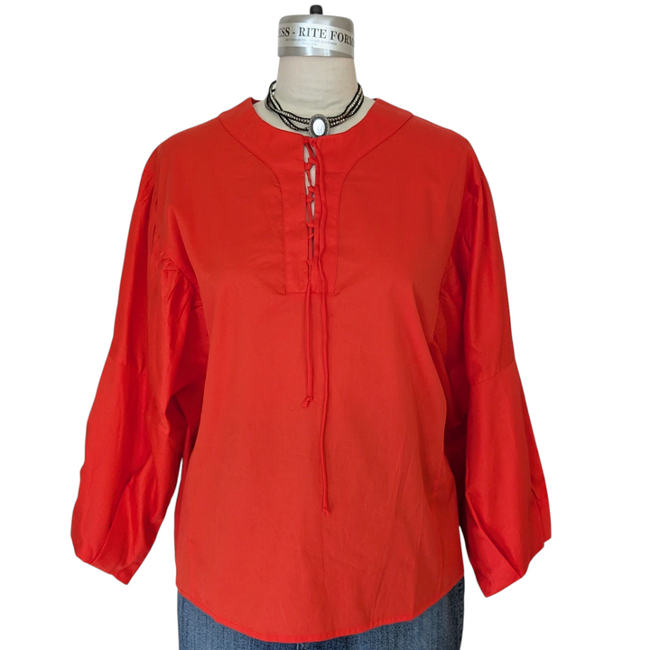 Harshman Joelle Cutout Puff Sleeve Blouse Size 2X