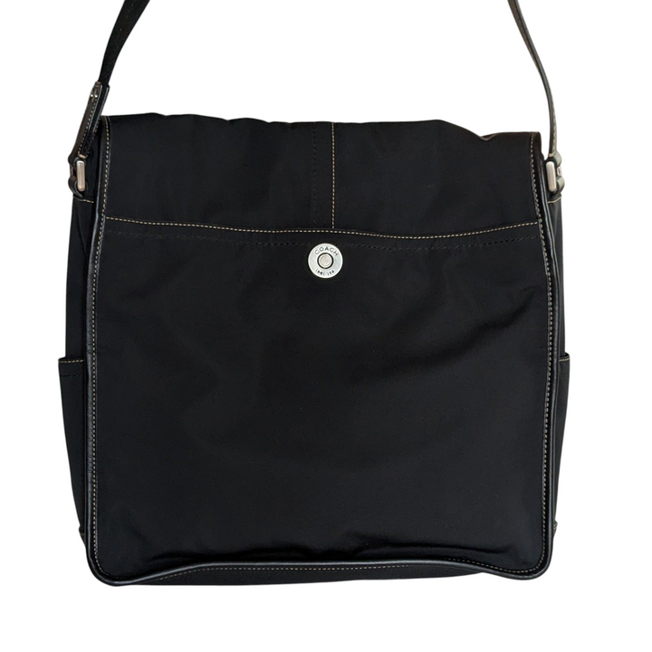 Vintage Coach Nylon and Leather Messenger Bag