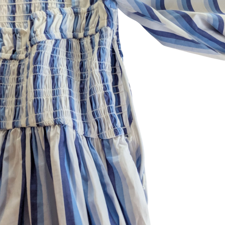 Ganni Striped Smocked Dress Size 34